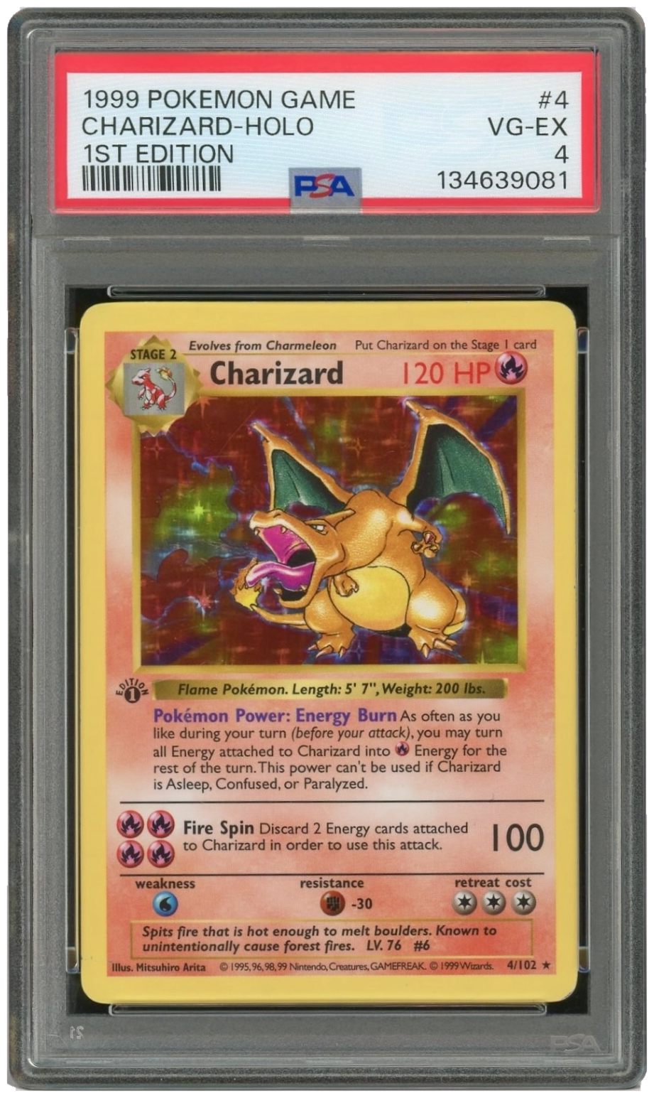 First Edition Charizard PSA 4