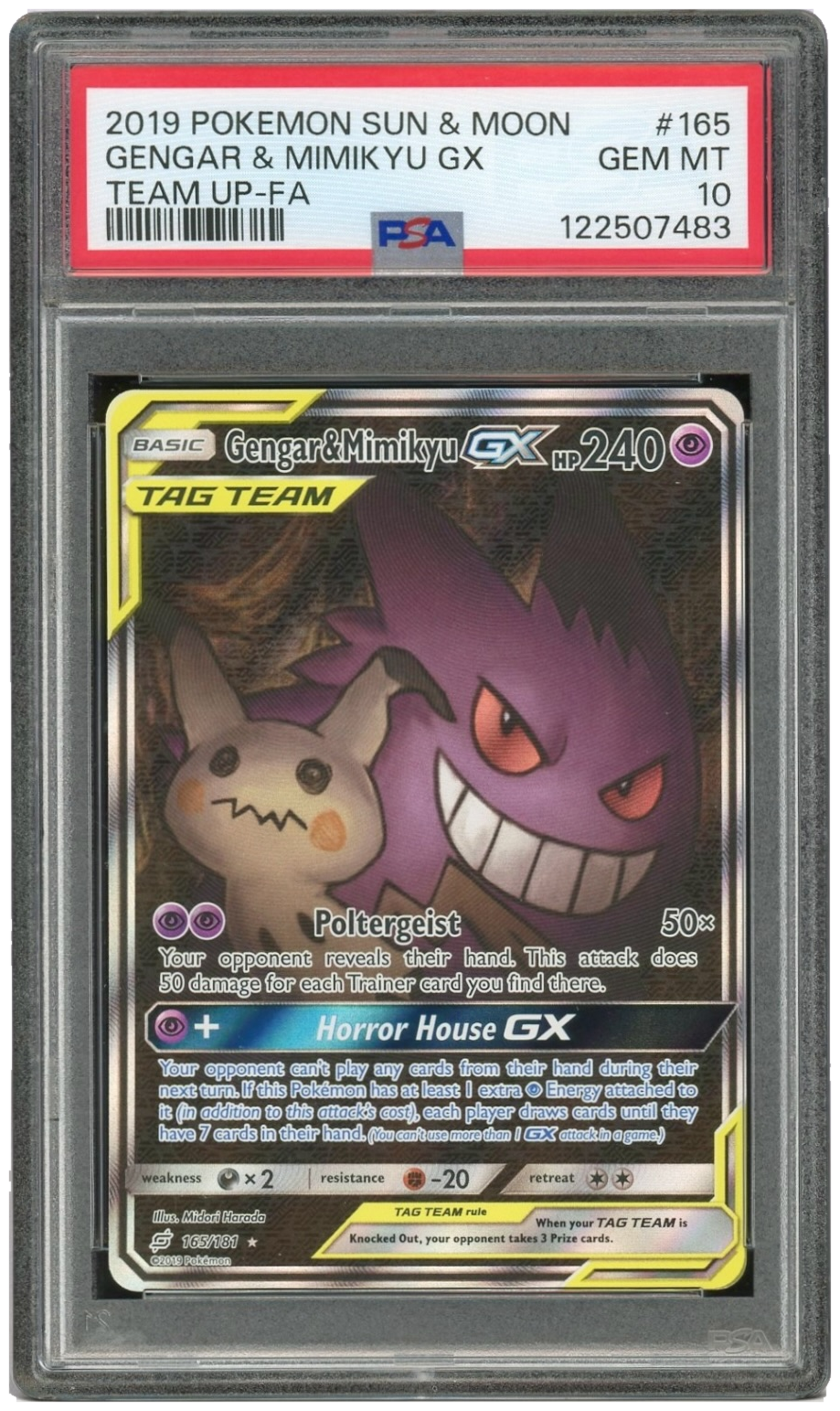 Gengar and Mimikyu GX PSA 10