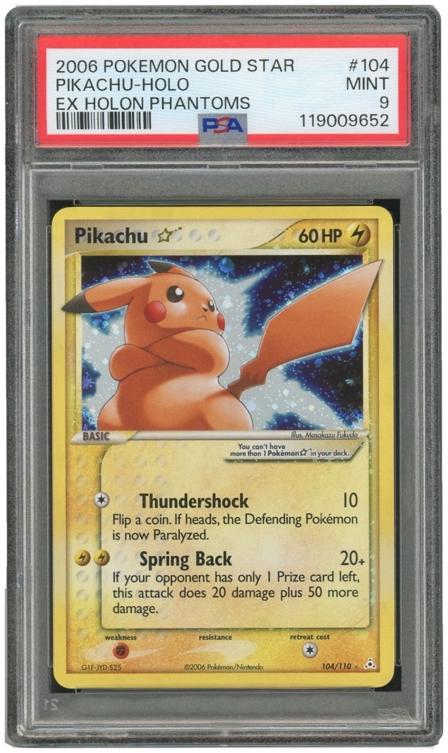 Gold Star Pikachu PSA 9